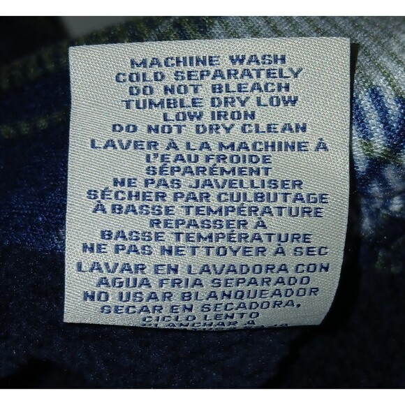 Boston traders MensThick flannel jacket Sherpa Butto Plaid L GreenBlue Lagenlook - Picture 15 of 15